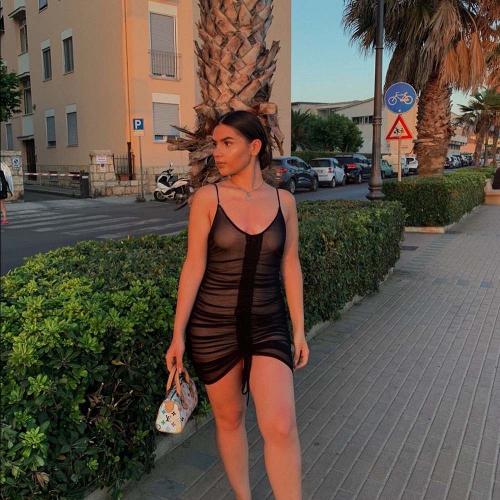 Black mini dress